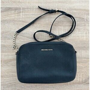 MICHAEL KORS JET SET TRAVEL DOM SHOULDER CROSSBODY BAG BLACK GENUINE Black Gold